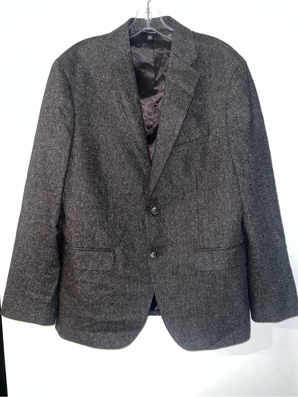 Banana Republic Slim Fit Tweed Blazer Sport Jacket 40s Dark Academia Wool Blend